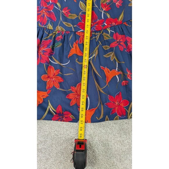 NWT Clover & Sloane Womens Maxi Sundress 14 Empire Navy Red Dark Floral Beachy - Picture 7 of 14